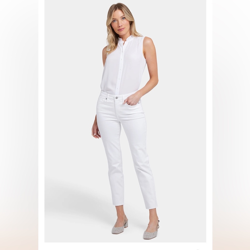 NYDJ Sheri slim ankle frayed hem jeans